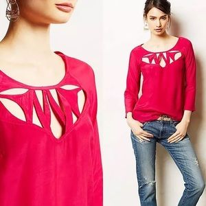 Anthropologie Maeve Pink Blouse size 6